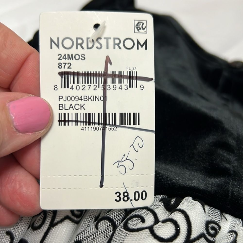 Pippa And Julie Black And White Velvet Holiday Dress Size 24 Months Nwt — image 8 of 8